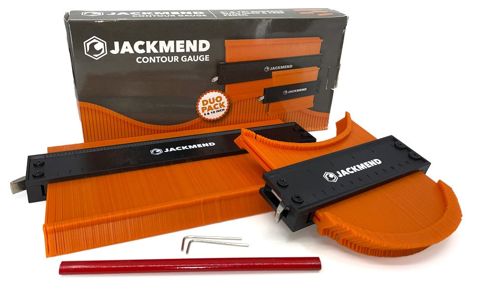 Set d'outils de traçage 2 en 1 JACKMEND comprenant des jauges de contour de 12 et 25 cm avec verrouillage