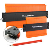 Set d'outils de traçage 2 en 1 JACKMEND comprenant des jauges de contour de 12 et 25 cm avec verrouillage