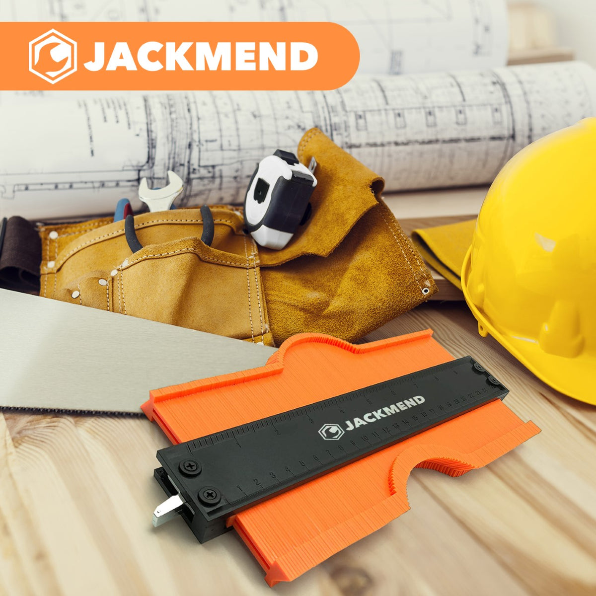 Set d'outils de traçage 2 en 1 JACKMEND comprenant des jauges de contour de 12 et 25 cm avec verrouillage