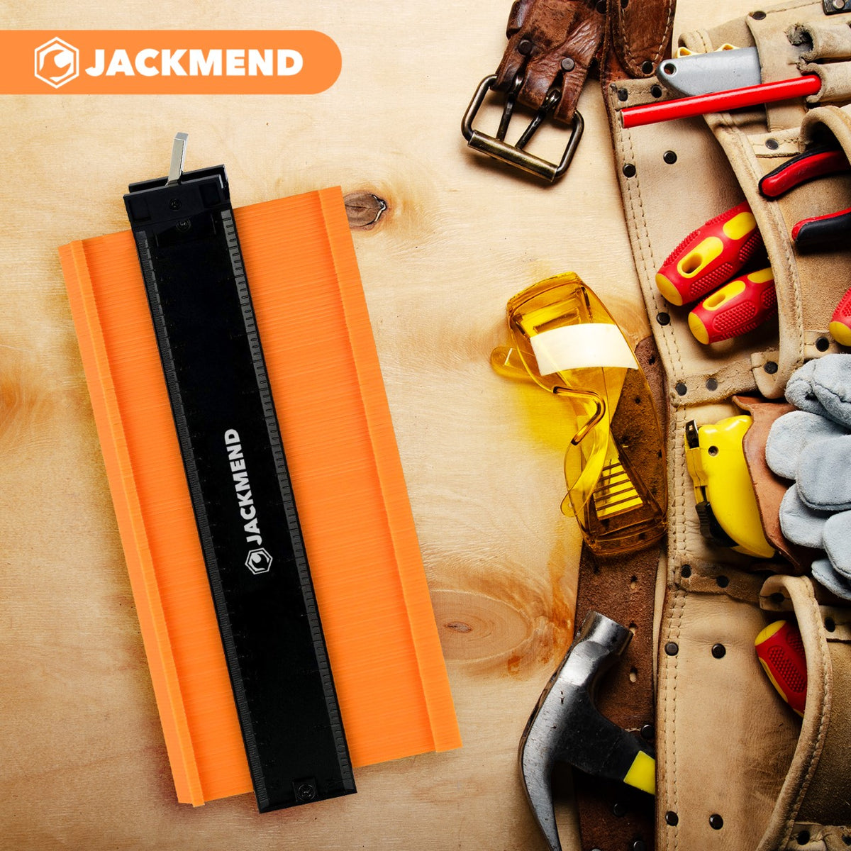 Set d'outils de traçage 2 en 1 JACKMEND comprenant des jauges de contour de 12 et 25 cm avec verrouillage